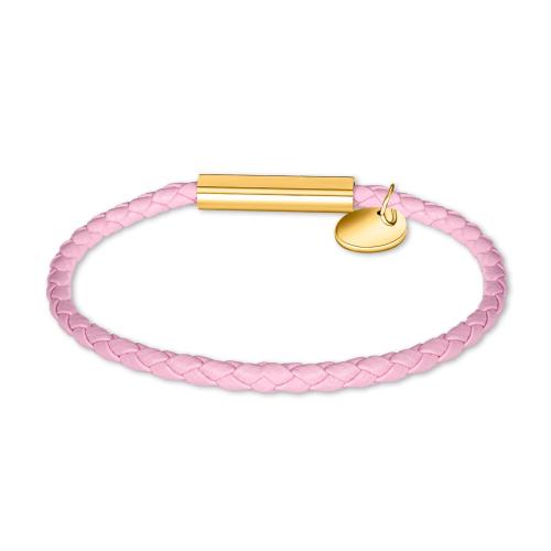 Bracelets cordon PU, Acier inoxydable 304, avec cuir PU, Placage, pour femme, plus de couleurs à choisir, Longueur:22.2 cm, Vendu par PC