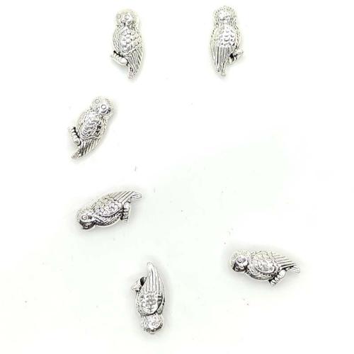 Colgantes Animales de Aleación de Zinc, Pájaro, chapado en color de plata antigua, Bricolaje, 6x16mm, 100PCs/Bolsa, Vendido por Bolsa