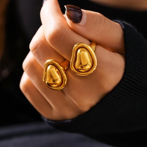 Stainless Steel Finger Ring, 304 Stainless Steel, gold color plated, for woman, Sold By PC