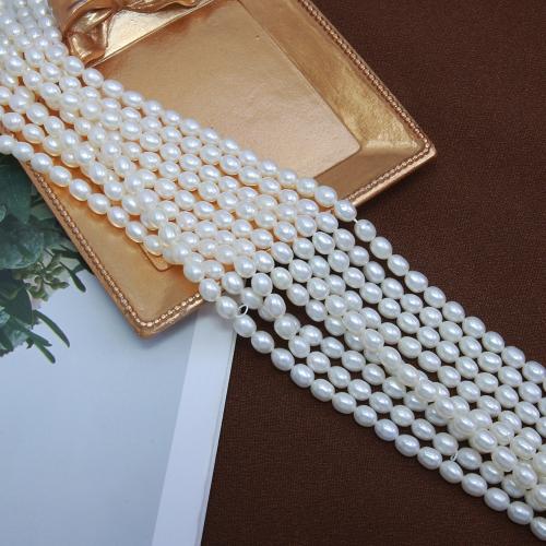 Cultured Rice Freshwater Pearl Beads, DIY, white, about:4-5mm, Sold Per Approx 38 cm Strand