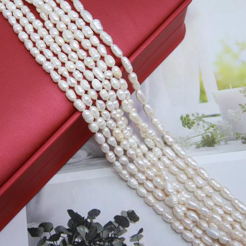 Cultured Rice Freshwater Pearl Beads, DIY, white, about:4-4.5mm, Sold Per Approx 38 cm Strand