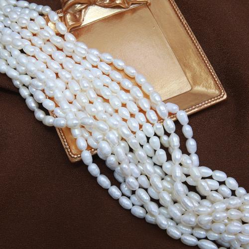 Cultured Rice Freshwater Pearl Beads, DIY, white, about:5-5.5mm, Sold Per Approx 38 cm Strand