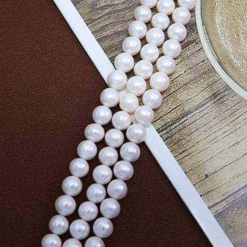 Natural Freshwater Pearl Loose Beads, Slightly Round, DIY, white, about:8-9mm, Sold Per Approx 38 cm Strand