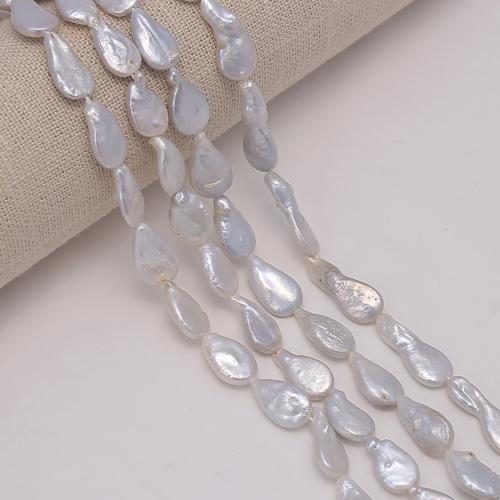 Natural Freshwater Pearl Loose Beads, Teardrop, DIY, white, 15mm, Sold Per Approx 38 cm Strand