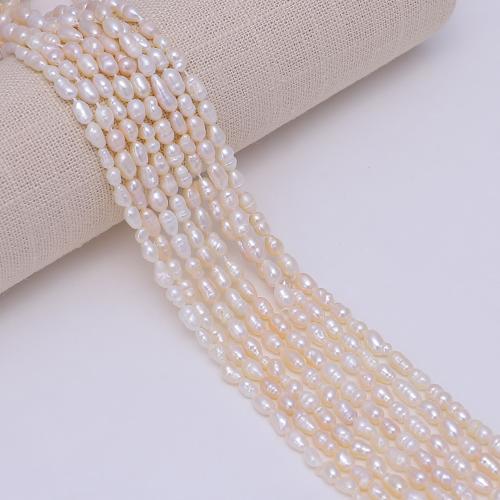 Cultured Rice Freshwater Pearl Beads, DIY, white, about:7-8mm, Sold Per Approx 38 cm Strand