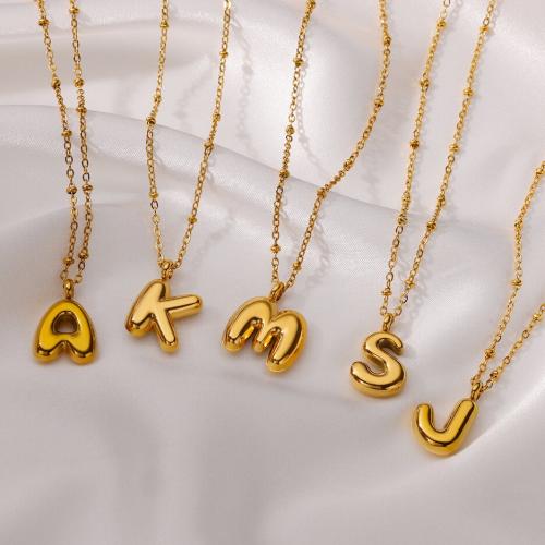 Stainless Steel Jewelry Necklace, 304 Stainless Steel, with 5cm extender chain, Alphabet Letter, plated, fashion jewelry & different designs for choice & for woman, golden, Length:40 cm, Sold By PC