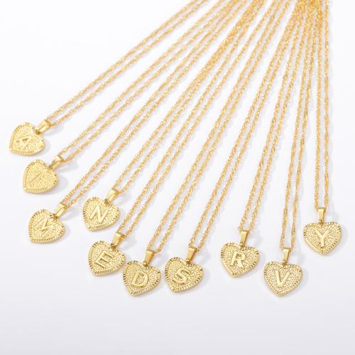 Stainless Steel Jewelry Necklace, 304 Stainless Steel, Heart, plated, fashion jewelry & different designs for choice & for woman, golden, Length:21-50 cm, Sold By PC