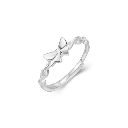 925 Sterling Silver Open Finger Ring, Butterfly, for woman, silver color, Sold By PC