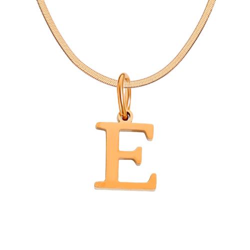 Collier d'acier titane, Placage, lettres sont de A à Z & styles différents pour le choix & pour femme, plus de couleurs à choisir, Vendu par PC