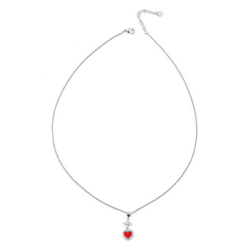 Cubic Zircon Micro Pave Brass Necklace, with Pearl Oyster & Blue Agate & Red Agate, plated, micro pave cubic zirconia & for woman, more colors for choice, Length:Approx 41-50 cm, Sold By PC