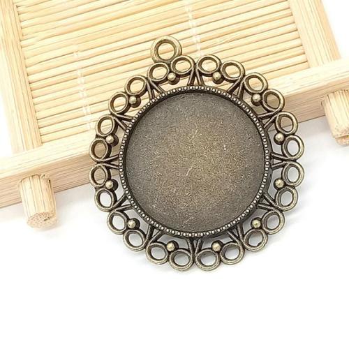 Tibetan Style Pendant Cabochon Setting, antique bronze color plated, DIY, 25x2mm, Sold By PC