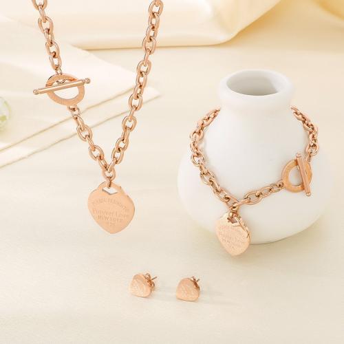 Stainless Steel Jewelry Necklace, 304 Stainless Steel, Heart, Vacuum Ion Plating, different styles for choice & for woman, more colors for choice, Sold By PC