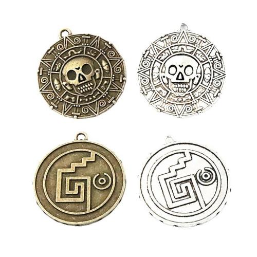 Tibetan Style Skull Pendants, plated, DIY, more colors for choice, 39x43mm, 20PCs/Bag, Sold By Bag