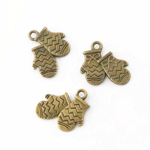 Tibetan Style Pendants, Glove, plated, DIY, more colors for choice, 17x13mm, 50PCs/Bag, Sold By Bag