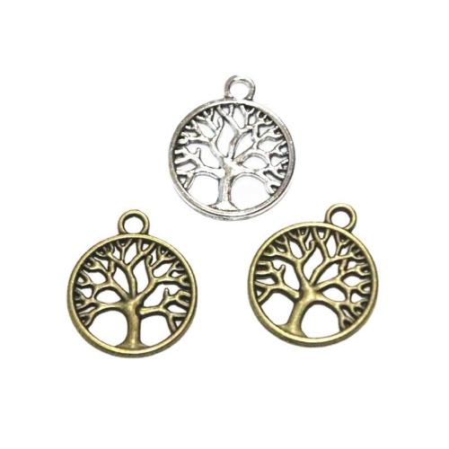 Pendentifs en alliage de zinc, arbre, Placage, DIY, plus de couleurs à choisir, 23.50x19.80mm, 100PC/sac, Vendu par sac