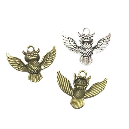 Tibetan Style Animal Pendants, Owl, plated, DIY, more colors for choice, 23.70x30mm, 60PCs/Bag, Sold By Bag