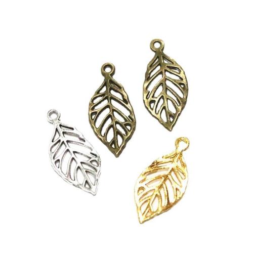 Tibetan Style Leaf Pendants, plated, DIY, more colors for choice, 13x29mm, 100PCs/Bag, Sold By Bag