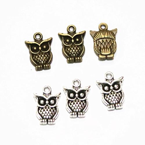 Pendentifs animaux en alliage de zinc, hibou, Placage, DIY, plus de couleurs à choisir, 16.70x11.90mm, 100PC/sac, Vendu par sac