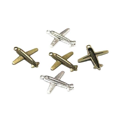 Vehicle Shaped Tibetan Style Pendants, Airplane, plated, DIY, more colors for choice, 35x31.50mm, 50PCs/Bag, Sold By Bag