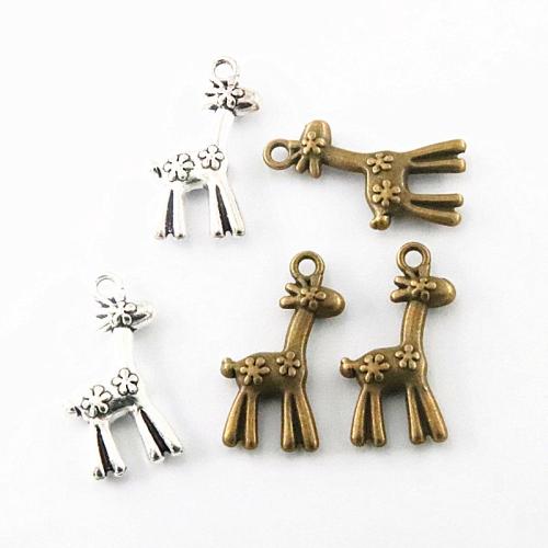 Tibetan Style Animal Pendants, Deer, plated, DIY, more colors for choice, 17x30mm, 60PCs/Bag, Sold By Bag