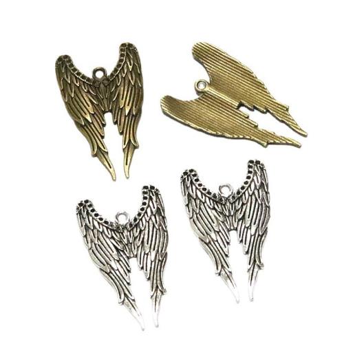 Wing Shaped Tibetan Style Pendants, Angel Wing, plated, DIY, more colors for choice, 39.20x23.60mm, 40PCs/Bag, Sold By Bag