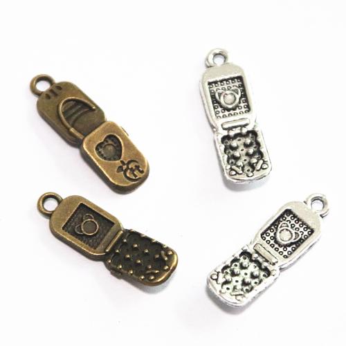 Tibetan Style Pendants, Cellphone, plated, DIY, more colors for choice, 27x8.50mm, 50PCs/Bag, Sold By Bag