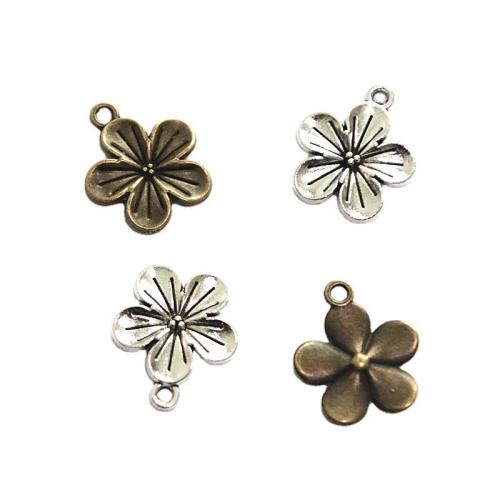 Tibetan Style Flower Pendants, plated, DIY, more colors for choice, 22x19mm, 50PCs/Bag, Sold By Bag