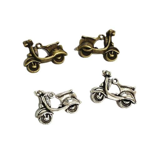 Vehicle Shaped Tibetan Style Pendants, Motorcycle, plated, DIY, more colors for choice, 18x22mm, 60PCs/Bag, Sold By Bag