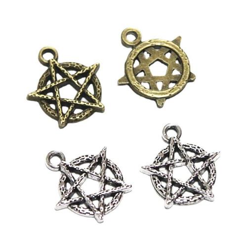 Zink-Aluminium-Anhänger, Zinklegierung, Pentagram, plattiert, DIY, keine, 18x20mm, 60PCs/Tasche, verkauft von Tasche