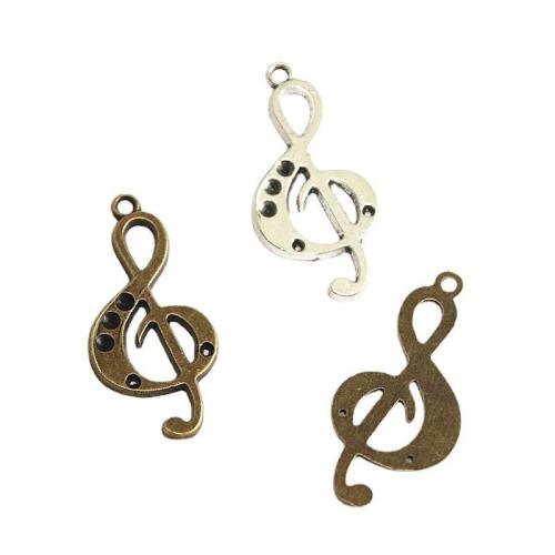 Tibetan Style Pendants, Music Note, plated, DIY, more colors for choice, 36x17mm, 50PCs/Bag, Sold By Bag