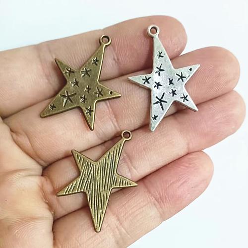 Tibetan Style Star Pendant, plated, DIY, more colors for choice, 28x21mm, 50PCs/Bag, Sold By Bag