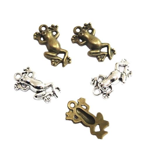 Tibetan Style Animal Pendants, Frog, plated, DIY, more colors for choice, 22.30x12.80mm, 50PCs/Bag, Sold By Bag