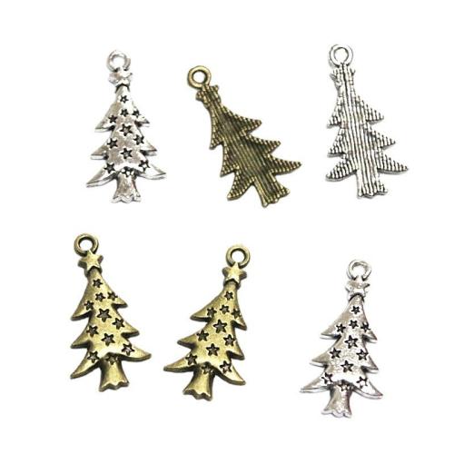 Tibetan Style Pendants, Christmas Tree, plated, DIY, more colors for choice, 14.10x27.50mm, 100PCs/Bag, Sold By Bag