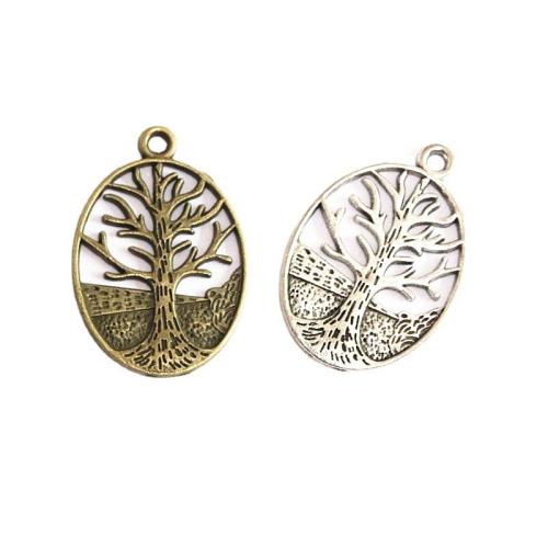 Pendentifs en alliage de zinc, arbre, Placage, DIY, plus de couleurs à choisir, 34.60x23.80mm, 50PC/sac, Vendu par sac