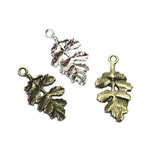 Tibetan Style Leaf Pendants, plated, DIY, more colors for choice, 31.70x17.60mm, 60PCs/Bag, Sold By Bag