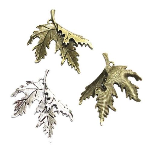 Tibetan Style Leaf Pendants, Maple Leaf, plated, DIY, more colors for choice, 54.60x45mm, 20PCs/Bag, Sold By Bag