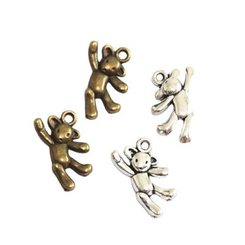 Tibetan Style Animal Pendants, Bear, plated, DIY, more colors for choice, 19x12mm, 50PCs/Bag, Sold By Bag