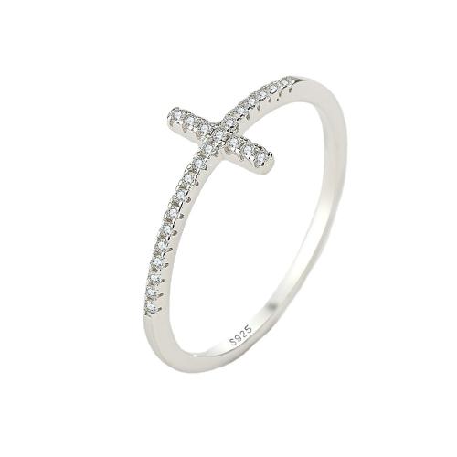 925 Sterling Silver Finger Ring, different size for choice & for woman & with rhinestone, US Ring Size:5-11, Sold By PC