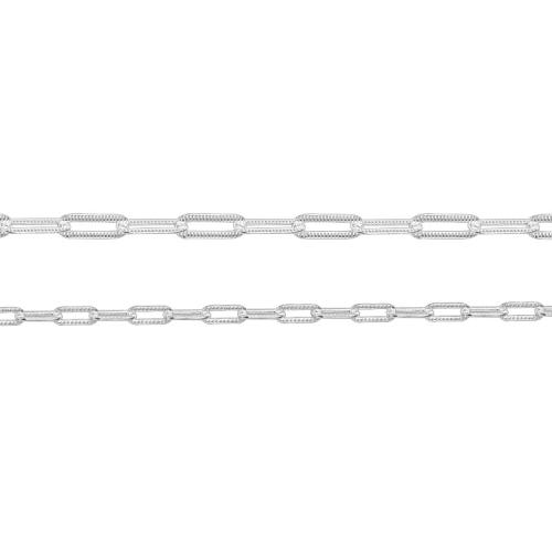 925 Sterling Silver Chains, DIY & flower cut & different size for choice, silver color, Sold By m