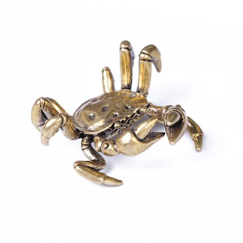 laiton Animal de compagnie de thé, crabe, Vintage, 55x53x33mm, Vendu par PC