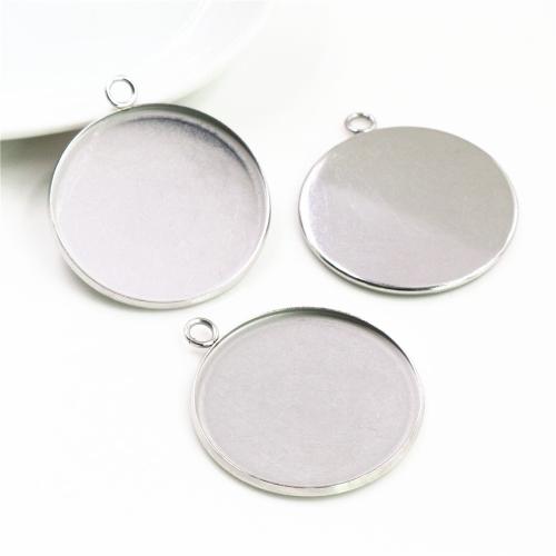 Stainless Steel Pendant Setting, 304 Stainless Steel, DIY, original color, Inner Diameter:Approx 30mm, 10PCs/Bag, Sold By Bag