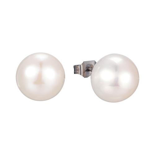 Titanium Steel  Earring, with Shell Pearl, fashion jewelry & for woman, Sold By Pair