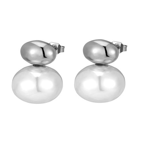 Titanium Steel  Earring, with Shell Pearl, fashion jewelry & for woman, more colors for choice, Sold By Pair