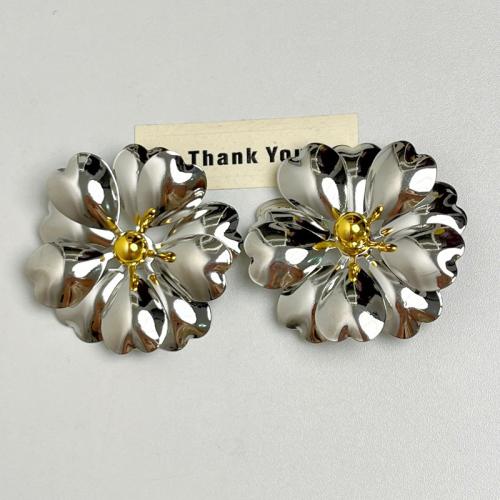 Tibetan Style Stud Earring, Flower, fashion jewelry & for woman, 58mm, Sold By Pair