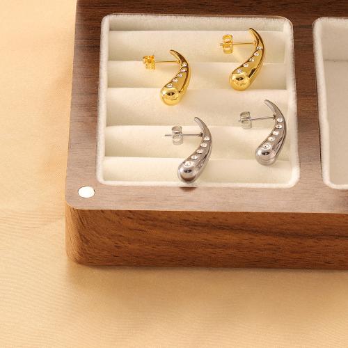 Stainless Steel Stud Earrings, 316 Stainless Steel, fashion jewelry & for woman, more colors for choice, 8x30mm, Sold By Pair