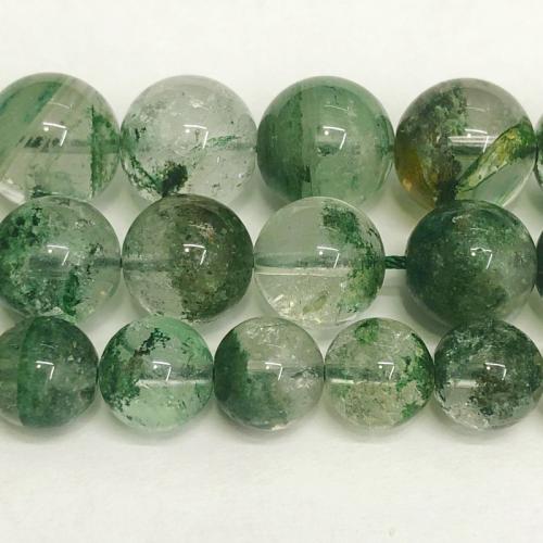 Natural Quartz Jewelry Beads, Green Phantom Quartz, Round, polished, DIY & different size for choice, green, Sold Per Approx 38 cm Strand