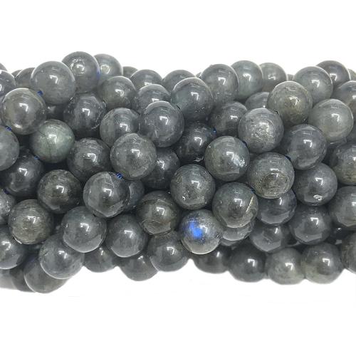 Natural Labradorite Beads, Round, polished, DIY & different size for choice, black, Sold Per Approx 38 cm Strand