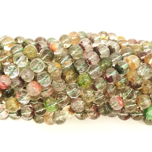 Natural Quartz Jewelry Beads, Phantom Quartz, Round, polished, DIY & different size for choice, mixed colors, Sold Per Approx 38 cm Strand