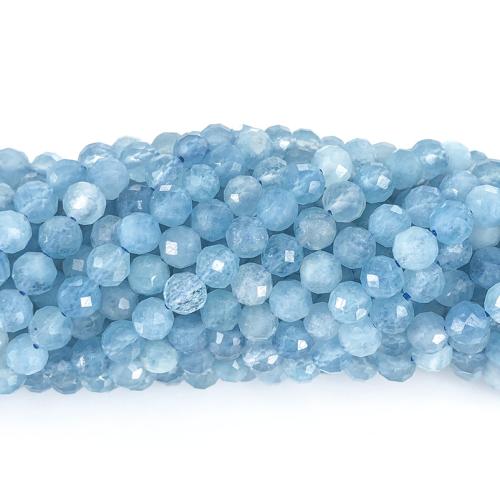 Gemstone Jewelry Beads, Aquamarine, DIY & different size for choice & faceted, blue, Sold Per Approx 38 cm Strand