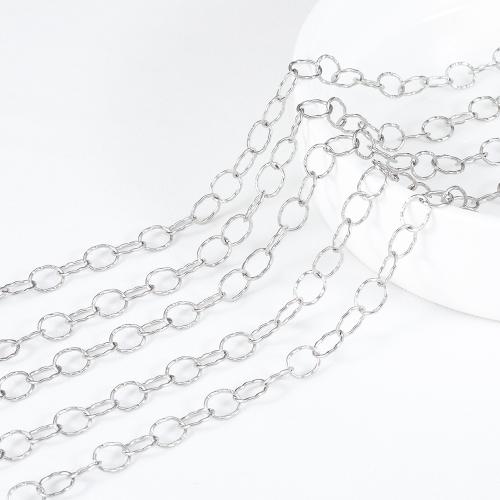 Stainless Steel Jewelry Chain, 304 Stainless Steel, DIY, original color, 6.50x8mm, 1m/Bag, Sold By Bag